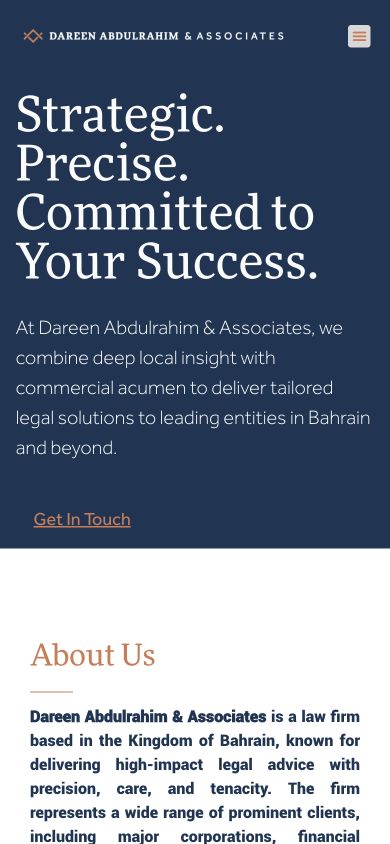 Dareen Abdulrahim & Associates selected mobile website screenshot