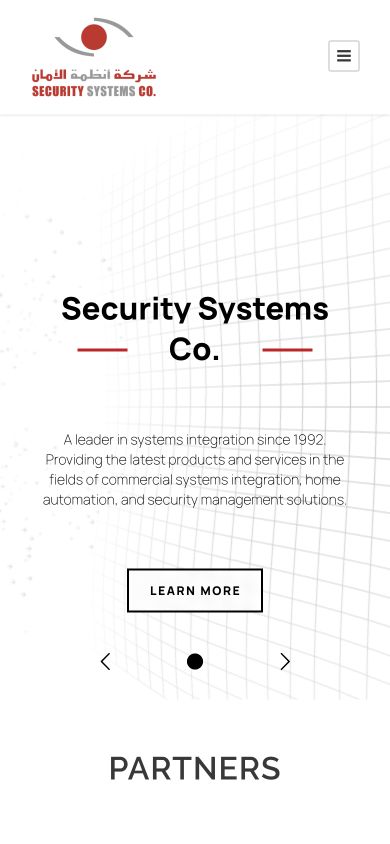Security Systems Co. selected mobile website screenshot