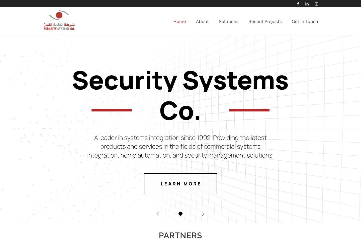 Security Systems Co. website screenshot
