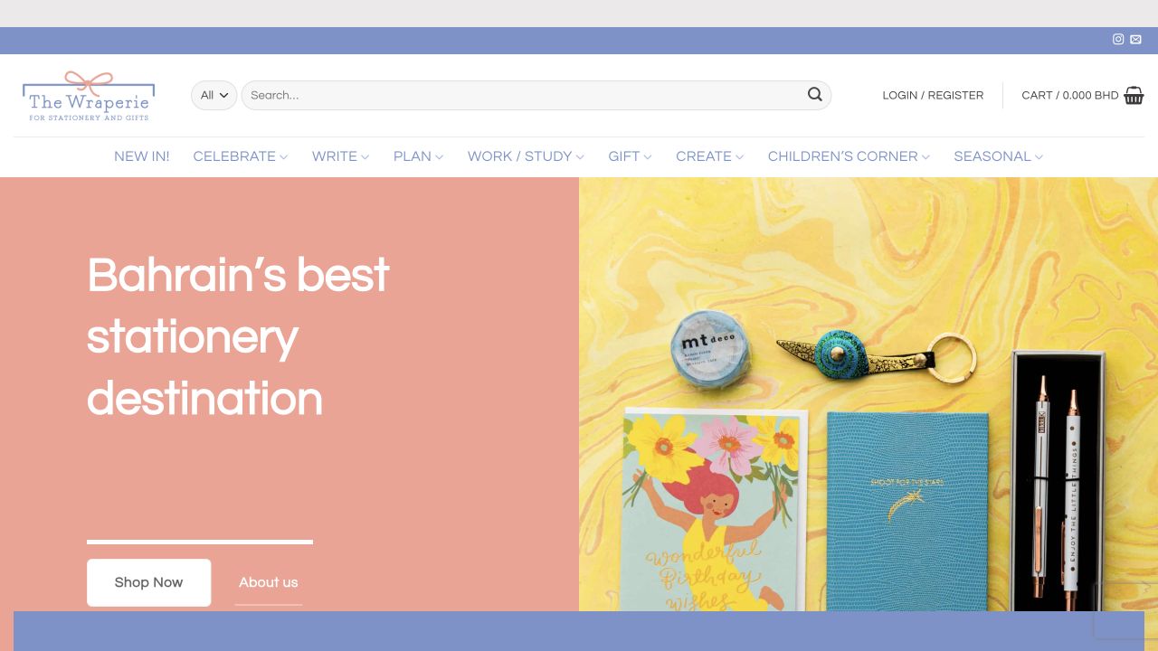 The Wraperie desktop website screenshot