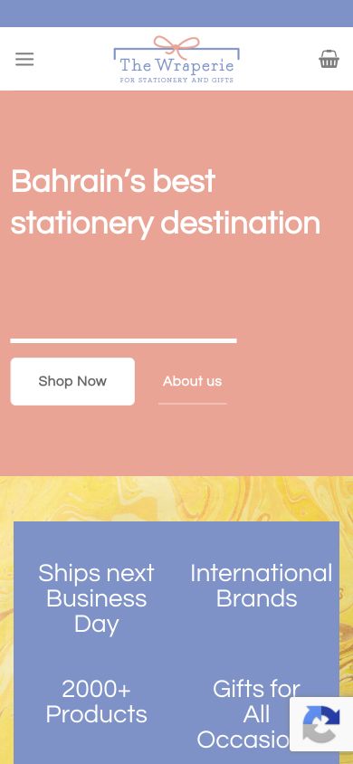 The Wraperie selected mobile website screenshot